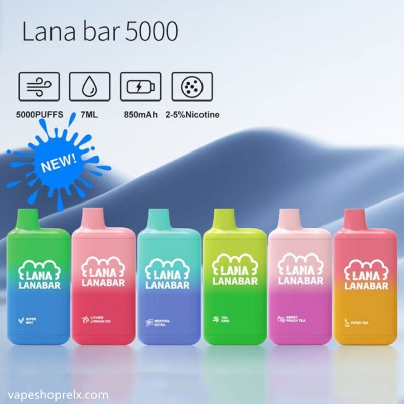 LANA 5000口拋棄式電子煙 lana大容量一次性霧化棒 可充電/台灣現貨|煙潮商城