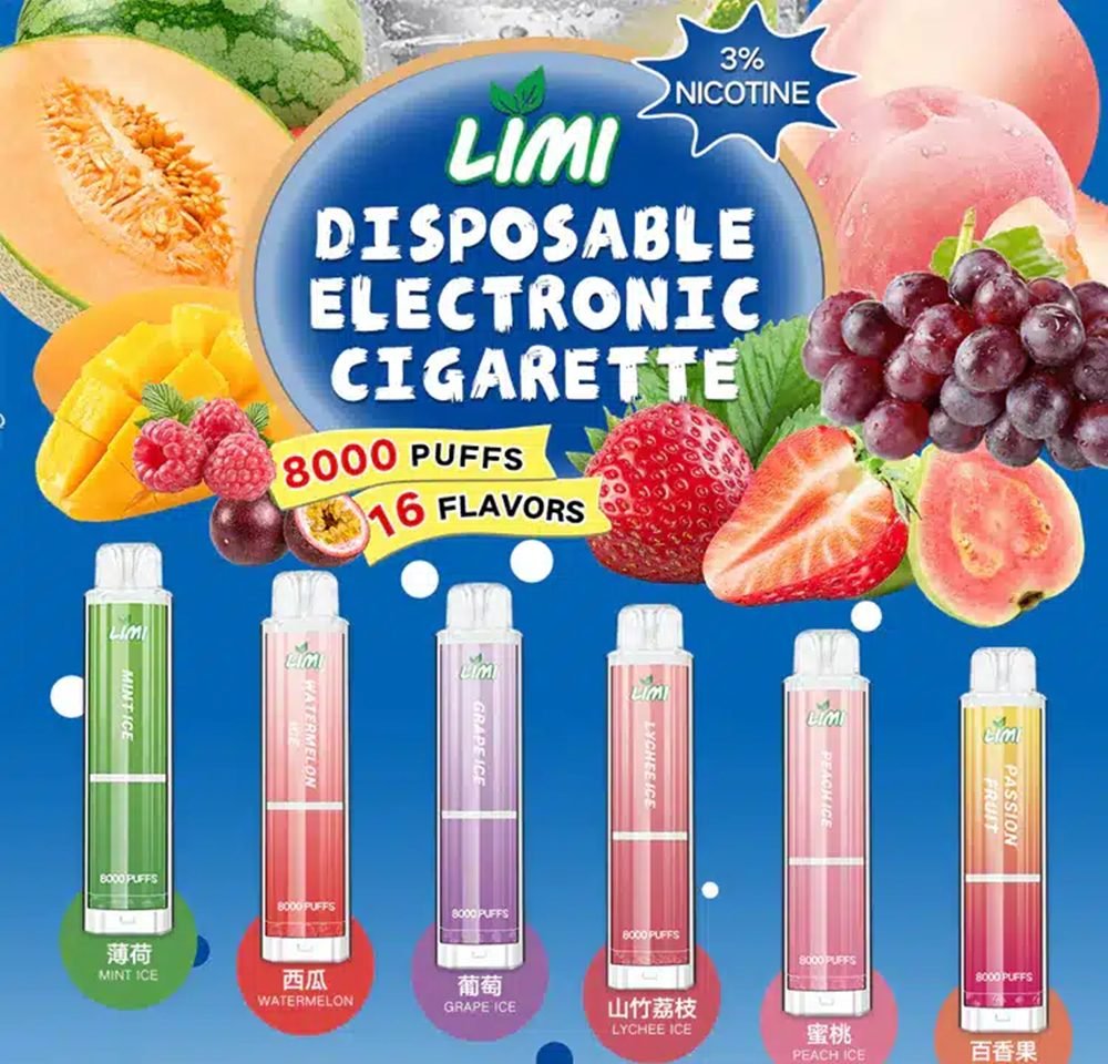 LIMI 8000 Puffs|拋棄式電子煙 即用即拋 超長續航 6種口味 多重保護
